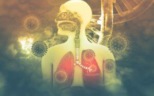 An image of a person with DNA in their respiratory system.