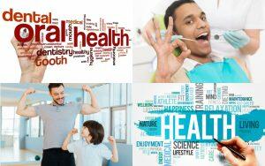 A collage promoting the importance of dentists on National Dentists Day with pictures and words about dental health and oral health.