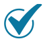 A blue check mark inside a blue circle on a light gray background.